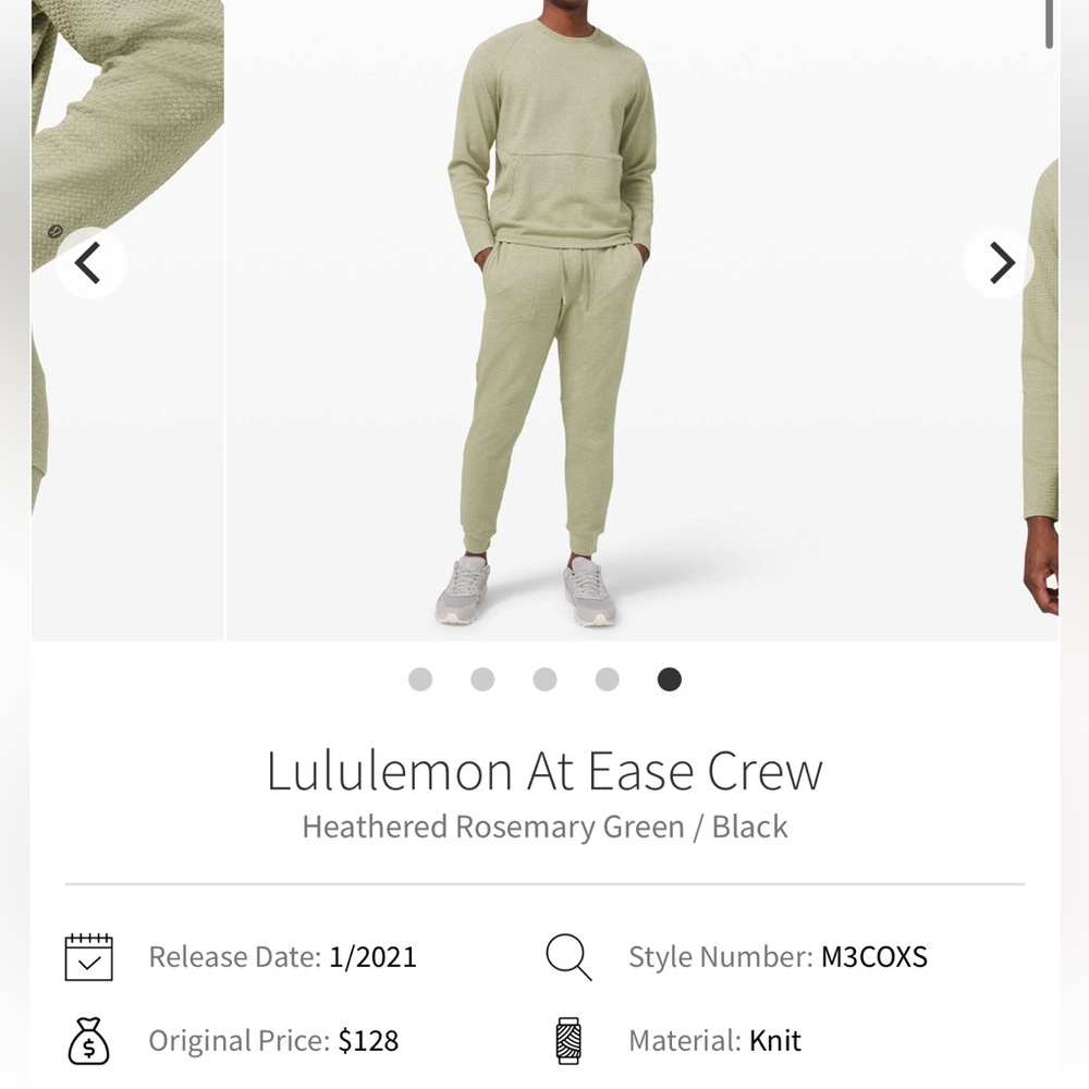NWOT Men’s Lululemon At Ease Crewneck Sweater✨super comfortable!